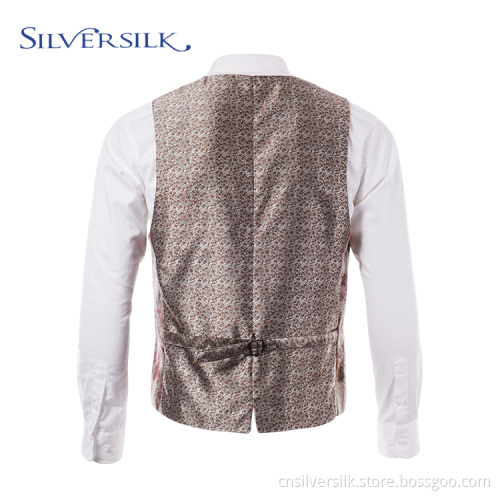 Classic Floral Waistcoat Western Polyester Suit Vest